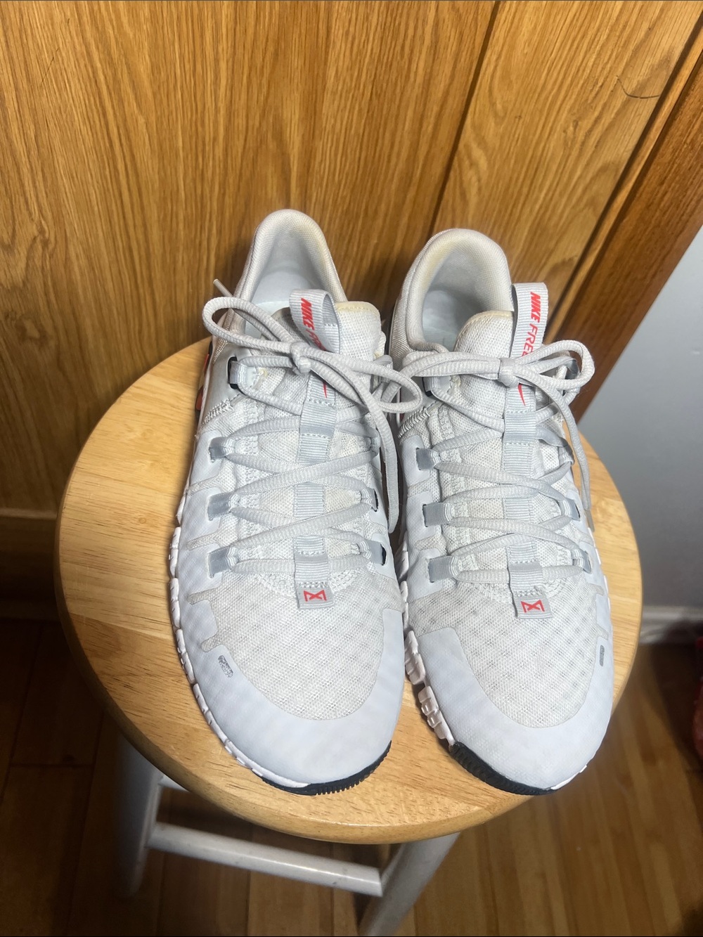 Nike Women's Light Gray and White Training Sneakers